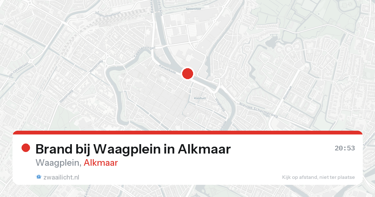 Brand bij Waagplein in Alkmaar — 17 aug 2026