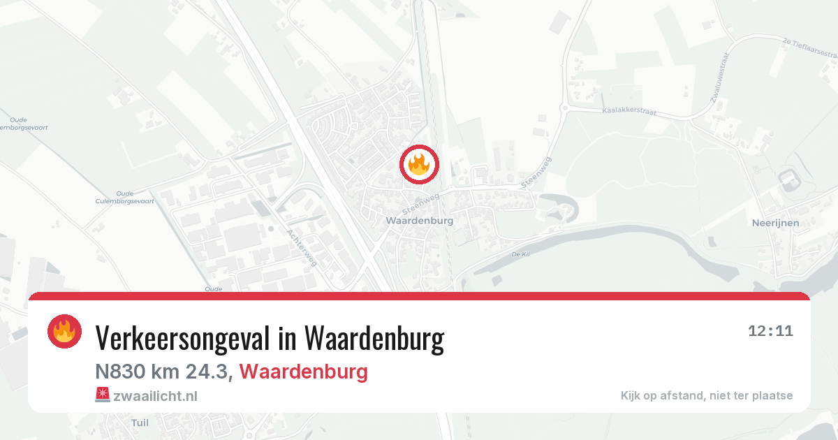 Verkeersongeval in Waardenburg — 13 jul 2026