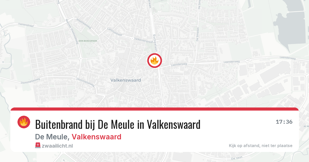 Buitenbrand bij De Meule in Valkenswaard — 13 aug 2026
