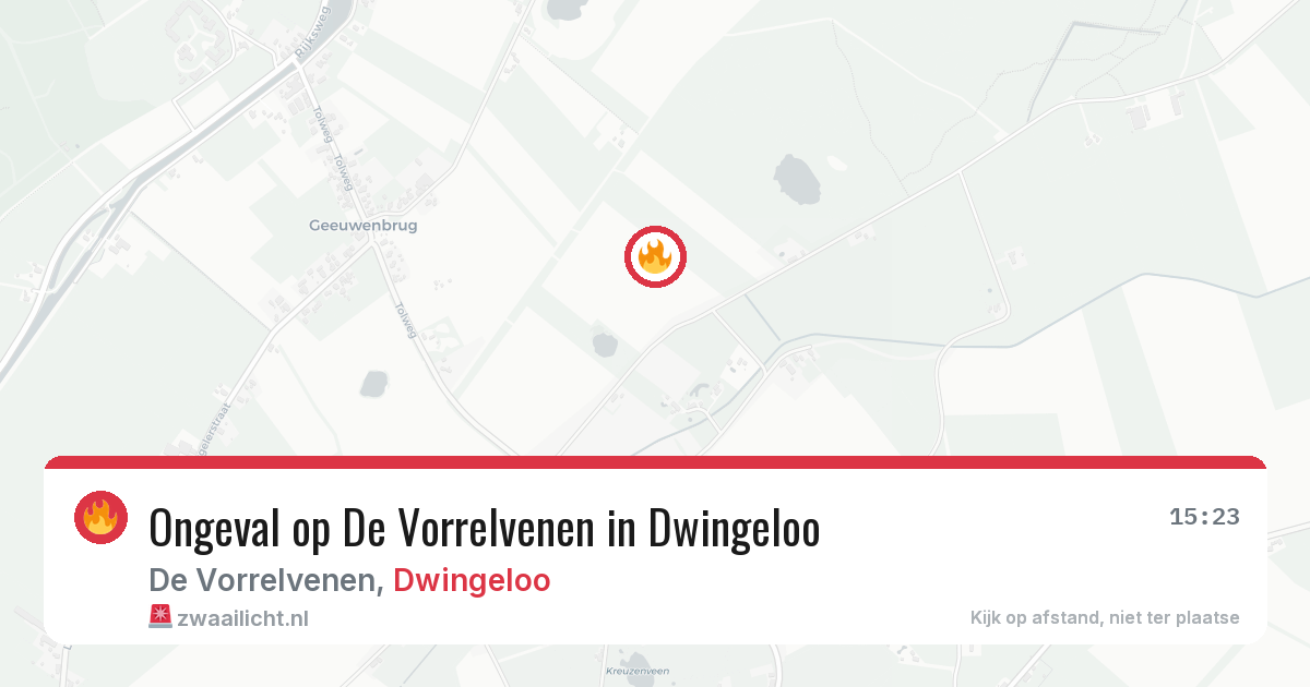 Ongeval op De Vorrelvenen in Dwingeloo — 20 jun 2026