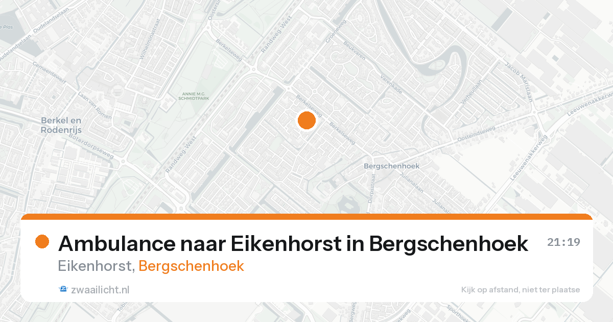 Ambulance naar Eikenhorst in Bergschenhoek — 2 jul 2026