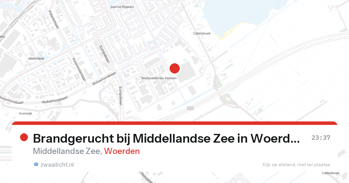 Brandgerucht bij Middellandse Zee in Woerden — 26 aug 2026