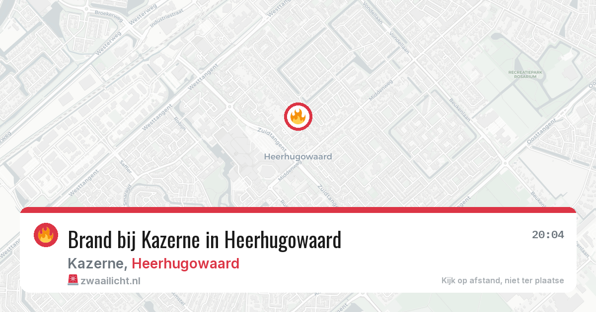 Brand bij Kazerne in Heerhugowaard — 31 mei 2026