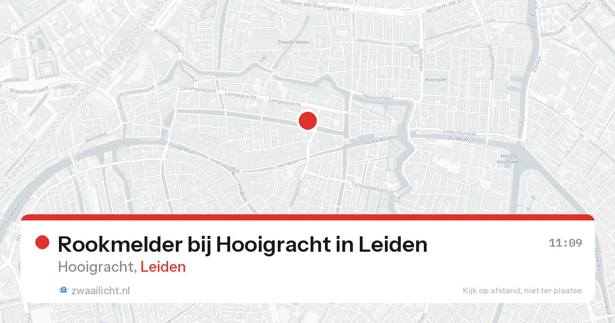 Rookmelder bij Hooigracht in Leiden — 15 apr 2026