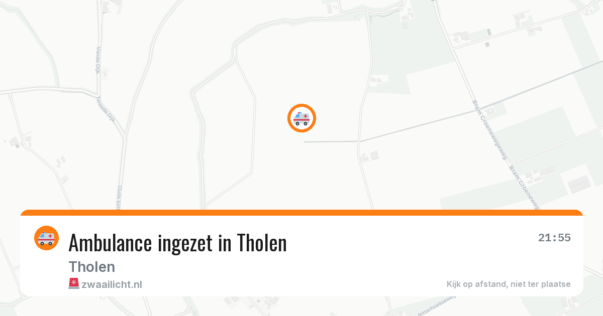 Ambulance ingezet in Tholen — 10 aug 2026