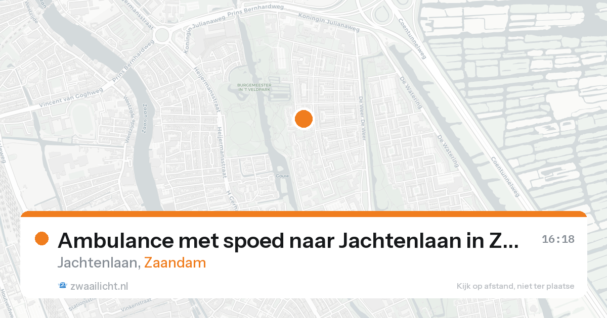 Ambulance met spoed naar Jachtenlaan in Zaandam — 15 aug 2026