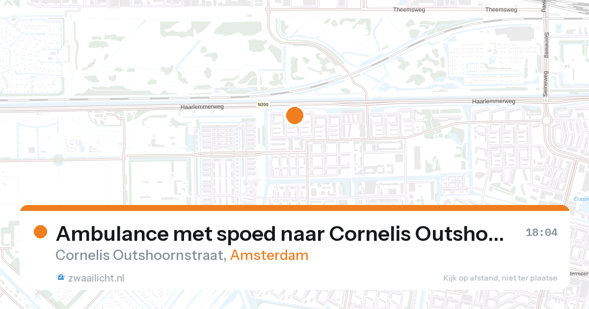 Ambulance met spoed naar Cornelis Outshoornstraat in Amsterdam — 28 aug 2026