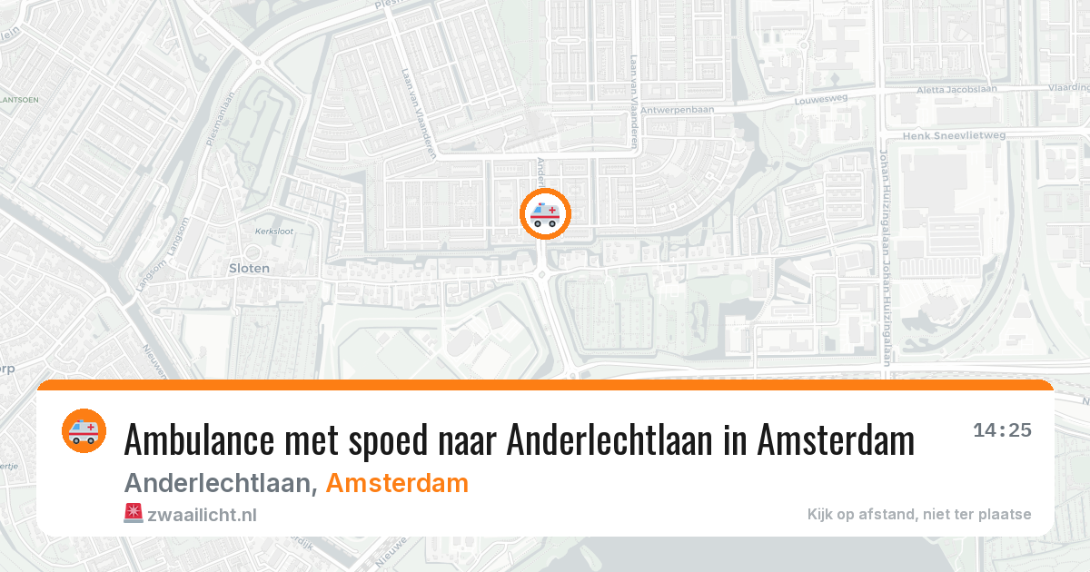 Ambulance met spoed naar Anderlechtlaan in Amsterdam — 25 mrt 2026
