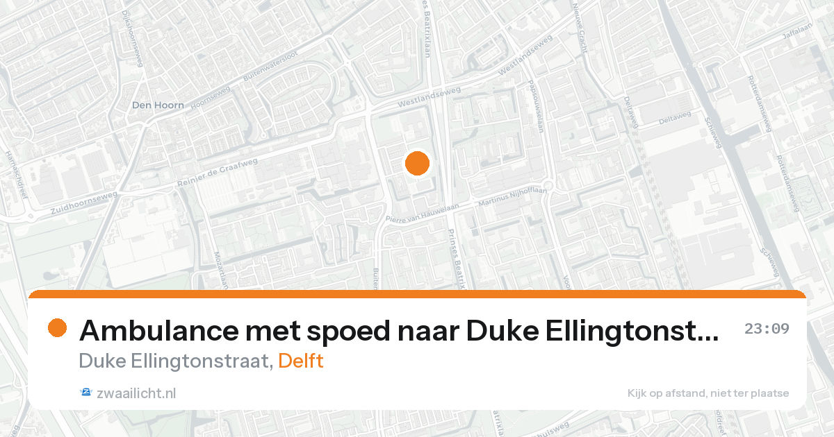 Ambulance met spoed naar Duke Ellingtonstraat in Delft — 9 mei 2026