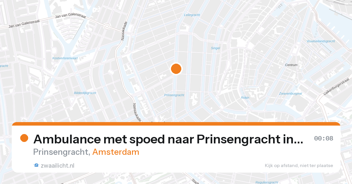 Ambulance met spoed naar Prinsengracht in Amsterdam — 26 aug 2026