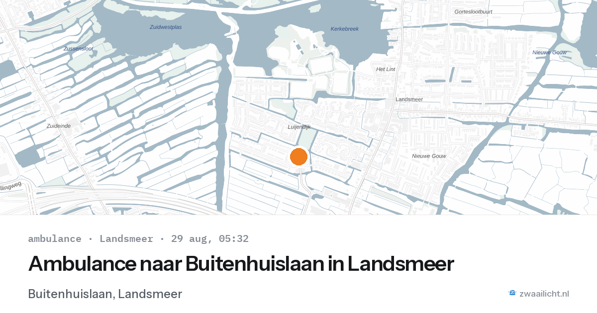 Ambulance naar Buitenhuislaan in Landsmeer — 29 aug 2026
