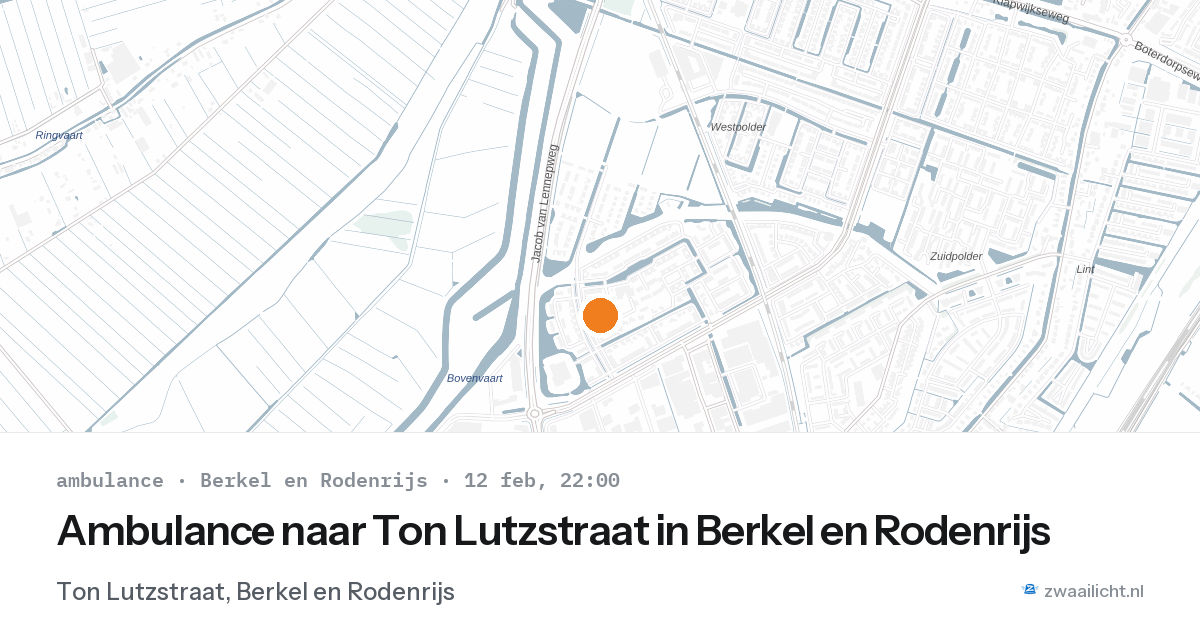 Ambulance naar Ton Lutzstraat in Berkel en Rodenrijs — 12 feb 2026
