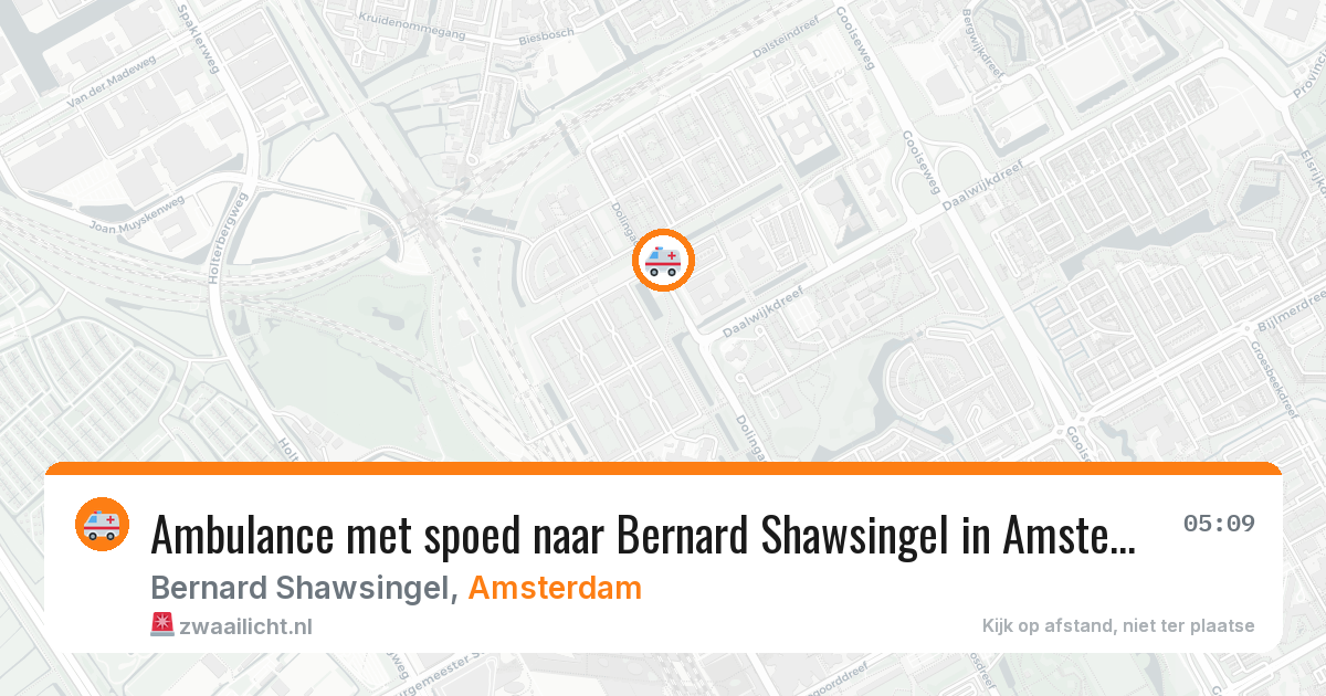 Ambulance met spoed naar Bernard Shawsingel in Amsterdam — 6 aug 2026