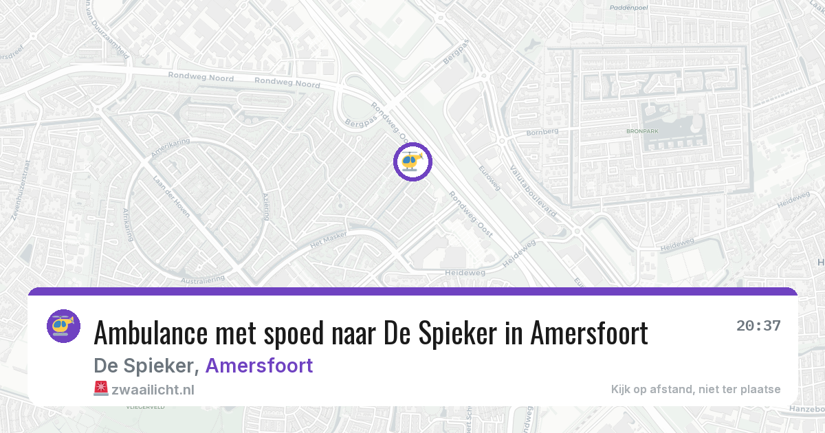 Ambulance met spoed naar De Spieker in Amersfoort — 3 aug 2026