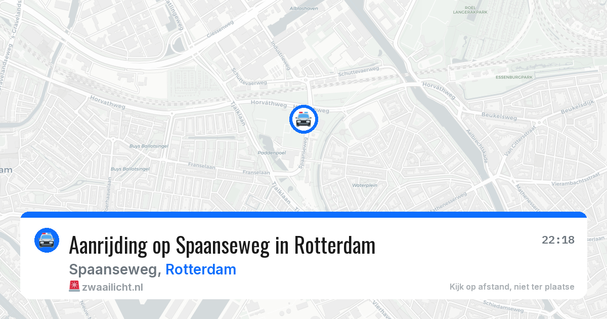 Aanrijding op Spaanseweg in Rotterdam — 24 jul 2026