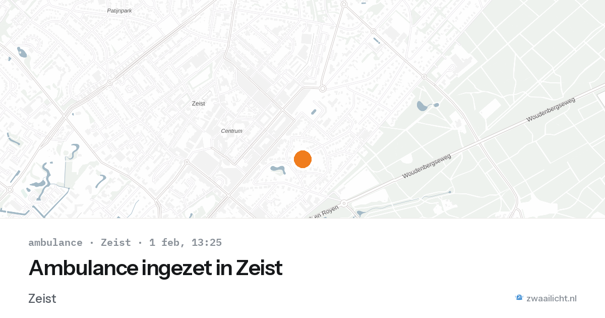 Ambulance ingezet in Zeist — 1 feb 2026