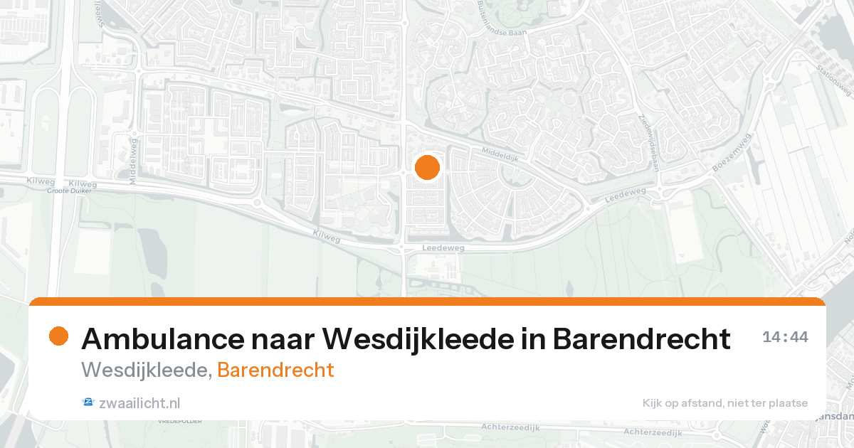 Ambulance naar Wesdijkleede in Barendrecht — 18 aug 2026
