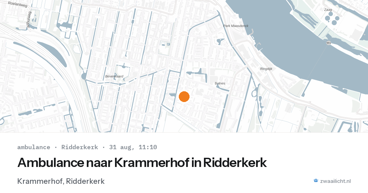 Ambulance naar Krammerhof in Ridderkerk — 31 aug 2026