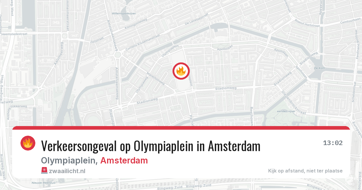 Verkeersongeval op Olympiaplein in Amsterdam — 4 apr 2026