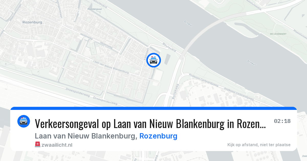 Verkeersongeval op Laan van Nieuw Blankenburg in Rozenburg — 27 apr 2026