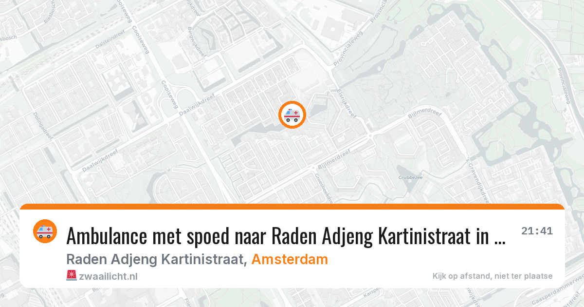 Ambulance met spoed naar Raden Adjeng Kartinistraat in Amsterdam — 11 jun 2026