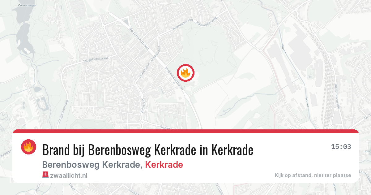 Brand bij Berenbosweg Kerkrade in Kerkrade — 2 aug 2026