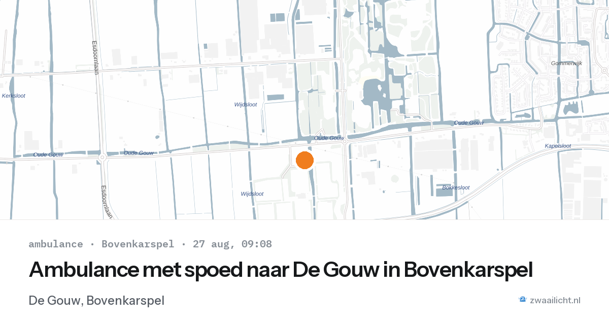 Ambulance met spoed naar De Gouw in Bovenkarspel — 27 aug 2026