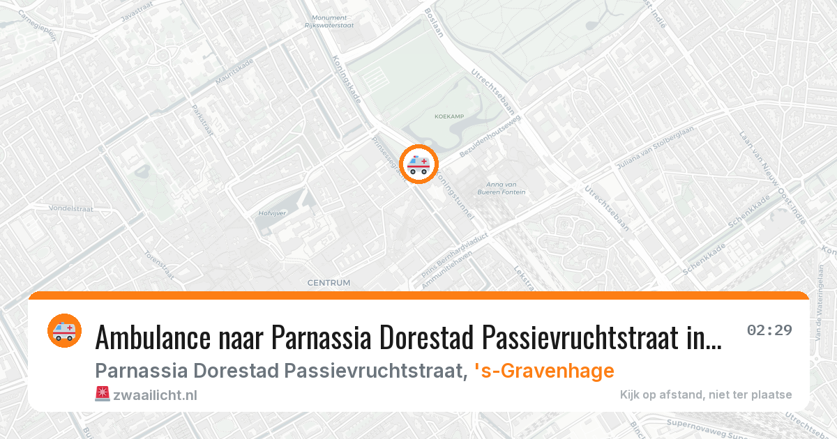 Ambulance naar Parnassia Dorestad Passievruchtstraat in 's-Gravenhage — 1 feb 2026