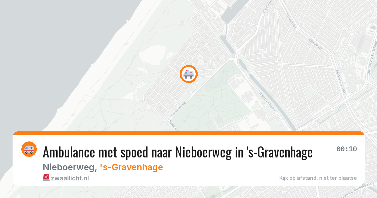 Ambulance met spoed naar Nieboerweg in 's-Gravenhage — 10 aug 2026