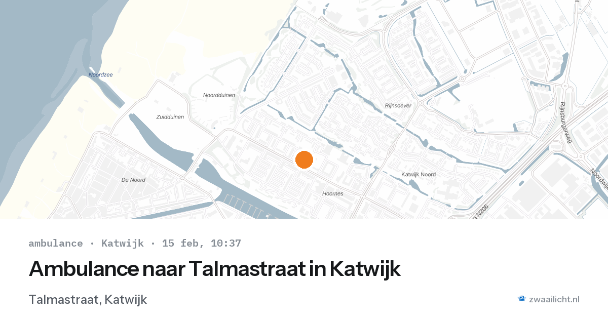 Ambulance naar Talmastraat in Katwijk — 15 feb 2026