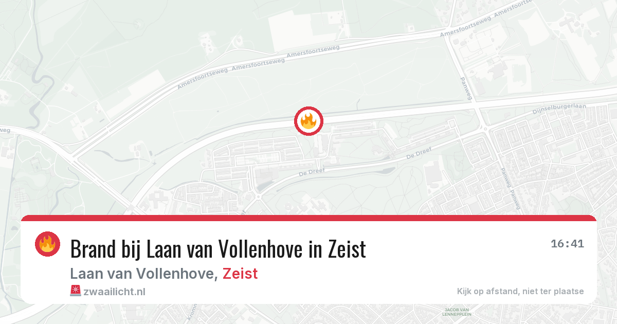 Brand bij Laan van Vollenhove in Zeist — 10 aug 2026