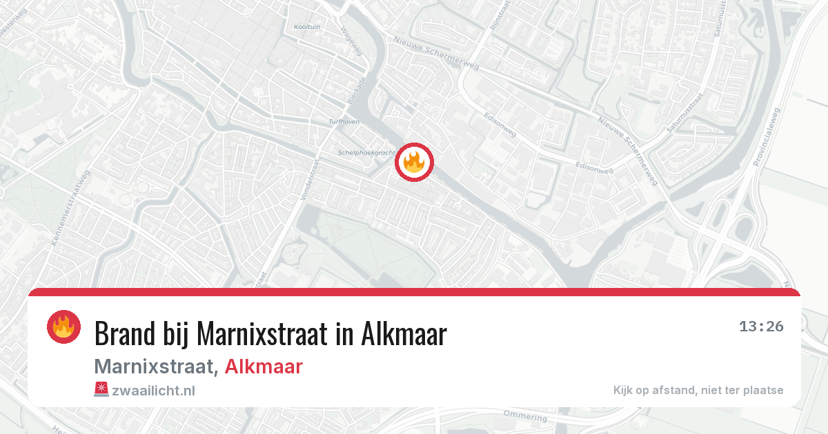Brand bij Marnixstraat in Alkmaar — 7 apr 2026