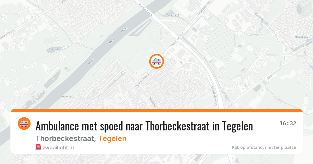 Ambulance met spoed naar Thorbeckestraat in Tegelen — 5 aug 2026