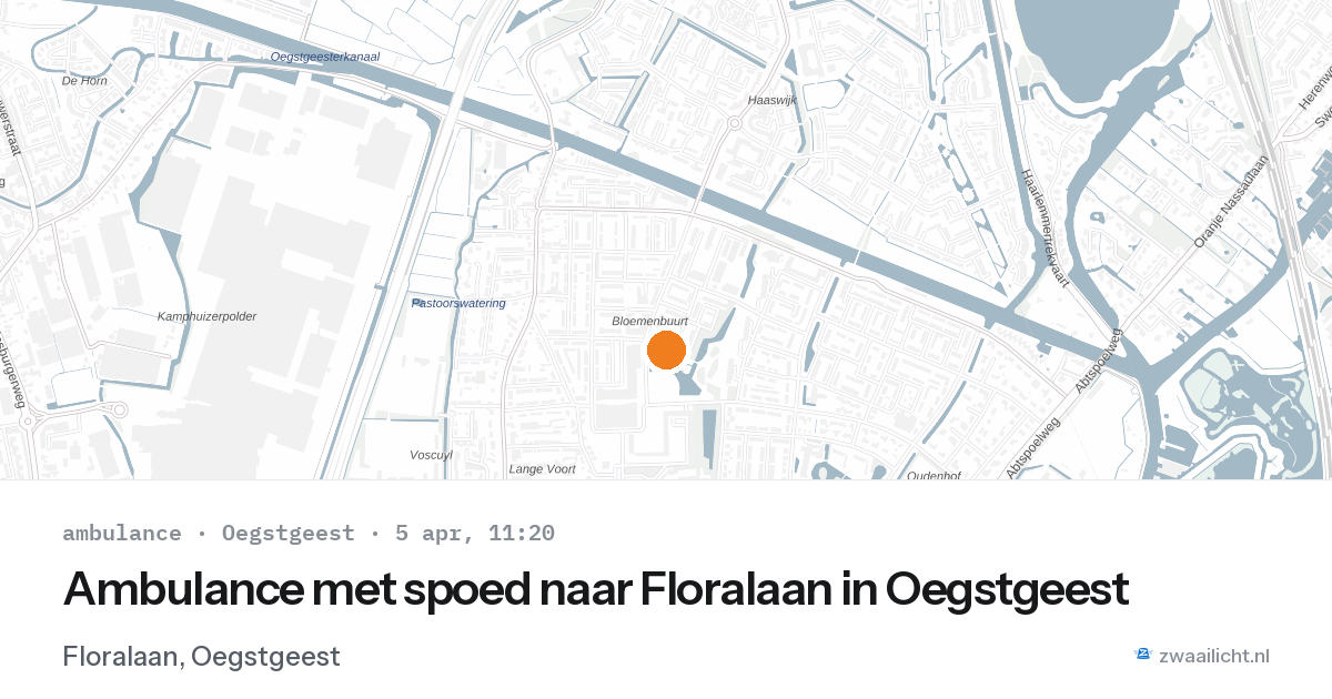 Ambulance met spoed naar Floralaan in Oegstgeest — 25 feb 2026