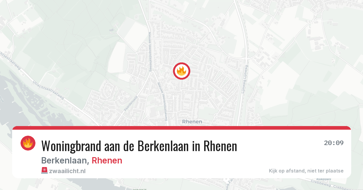 Woningbrand aan de Berkenlaan in Rhenen — 16 jul 2026