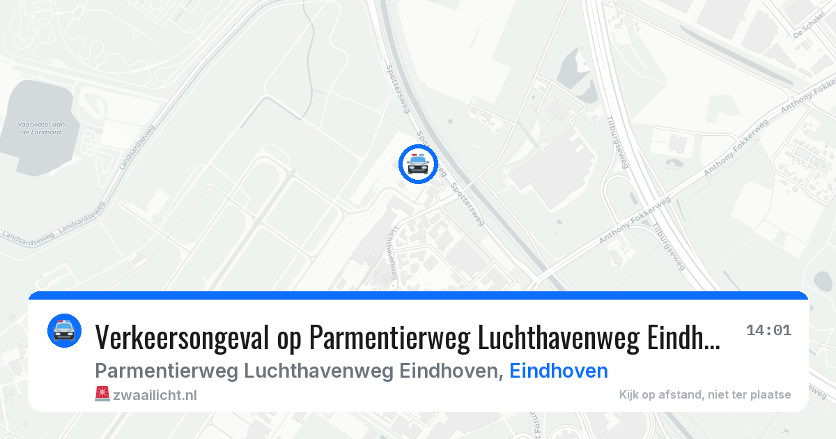 Verkeersongeval op Parmentierweg Luchthavenweg Eindhoven in Eindhoven — 18 jun 2026