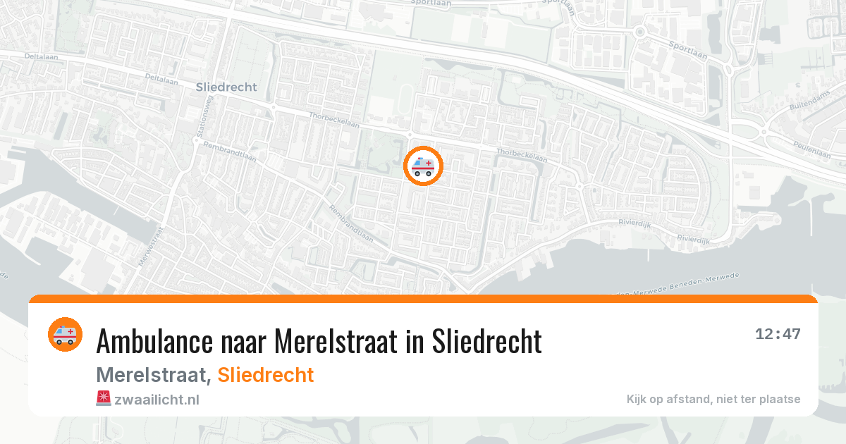Ambulance naar Merelstraat in Sliedrecht — 9 jun 2026