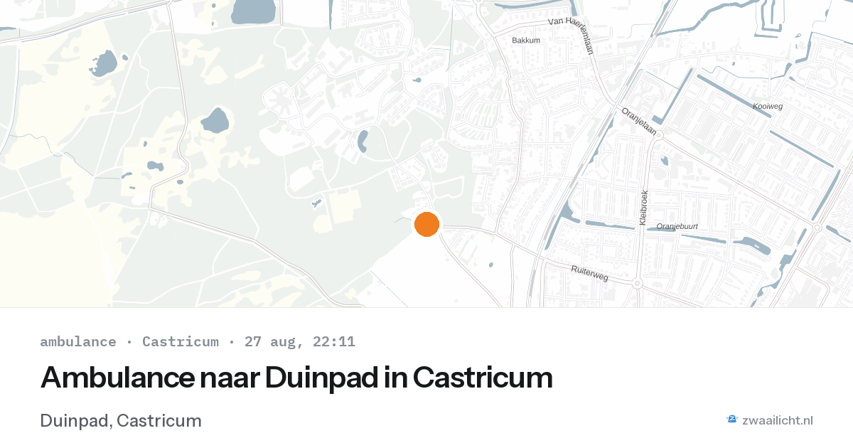 Ambulance naar Duinpad in Castricum — 27 aug 2026