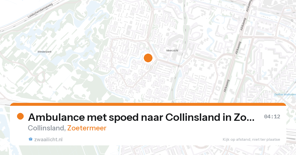 Ambulance met spoed naar Collinsland in Zoetermeer — 27 aug 2026
