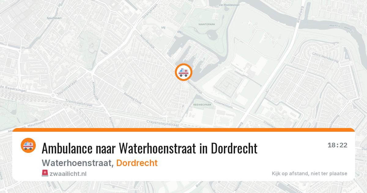 Ambulance naar Waterhoenstraat in Dordrecht — 8 aug 2026