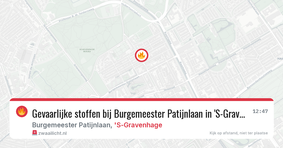 Gevaarlijke stoffen bij Burgemeester Patijnlaan in 'S-Gravenhage — 13 mei 2026