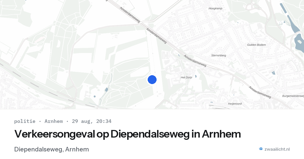 Verkeersongeval op Diependalseweg in Arnhem — 29 aug 2026