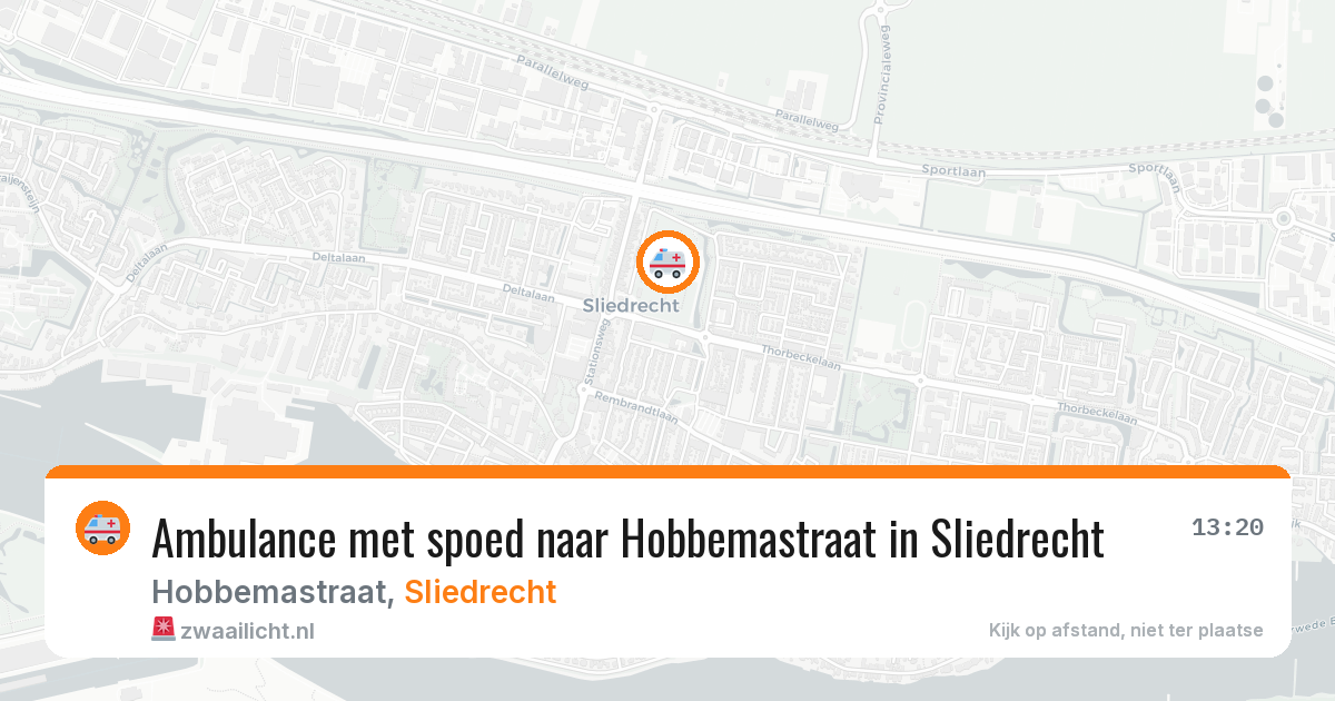 Ambulance met spoed naar Hobbemastraat in Sliedrecht — 9 jun 2026
