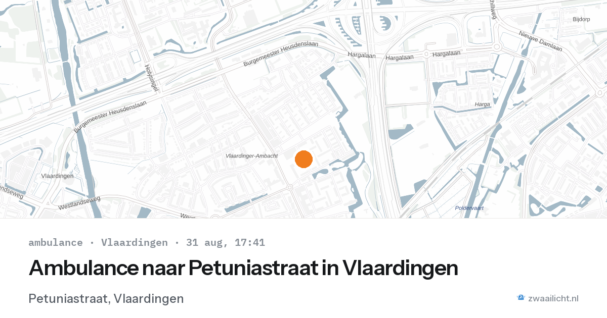 Ambulance naar Petuniastraat in Vlaardingen — 31 aug 2026