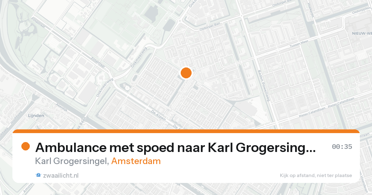 Ambulance met spoed naar Karl Grogersingel in Amsterdam — 21 aug 2026