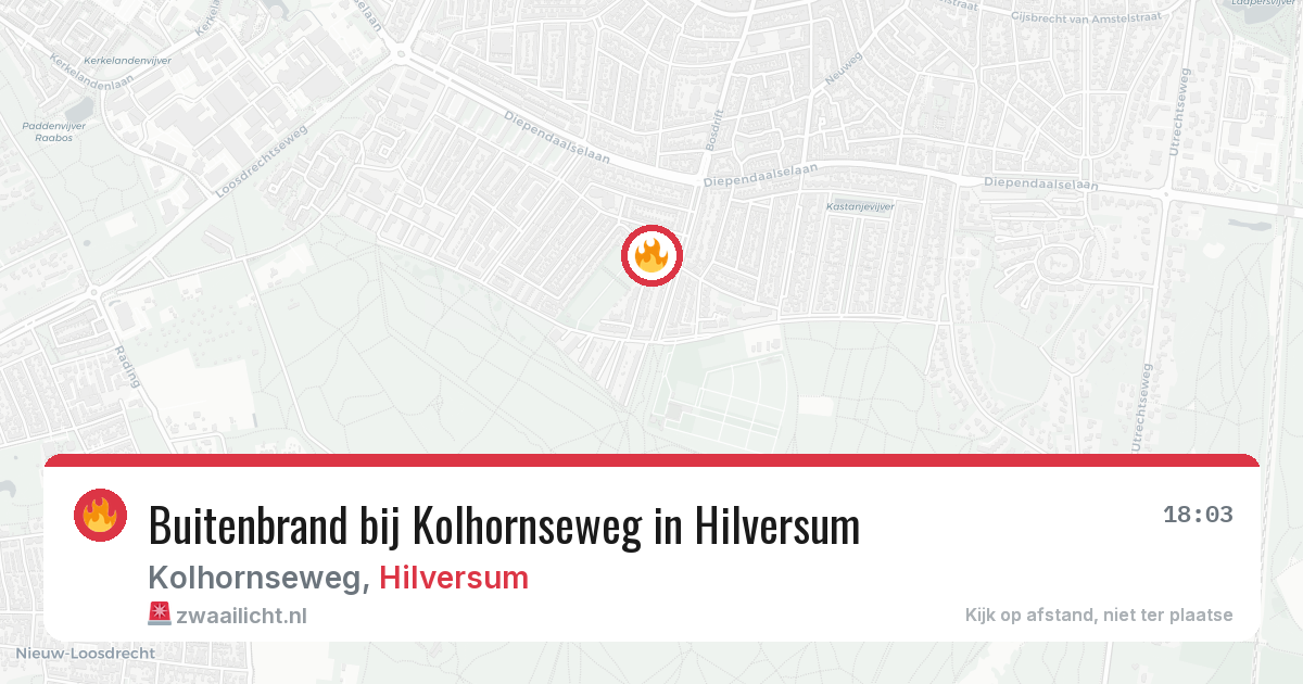 Buitenbrand bij Kolhornseweg in Hilversum — 30 jun 2026