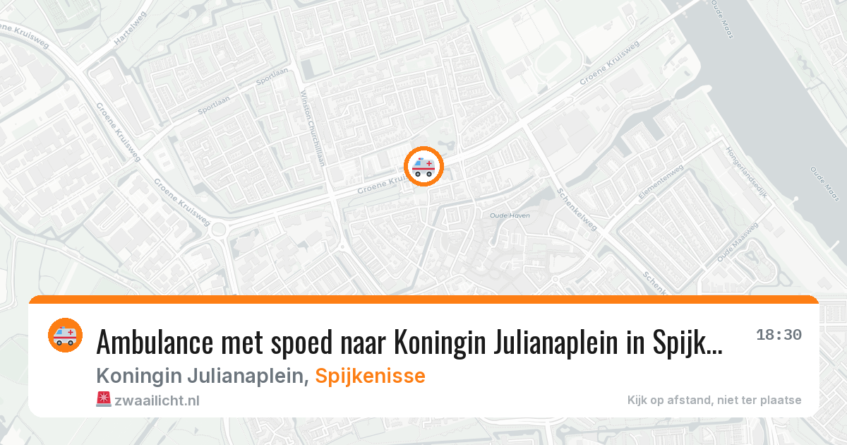 Ambulance met spoed naar Koningin Julianaplein in Spijkenisse — 6 aug 2026