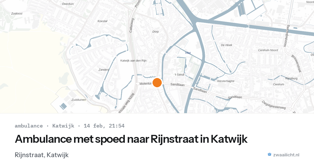 Ambulance met spoed naar Rijnstraat in Katwijk — 14 feb 2026