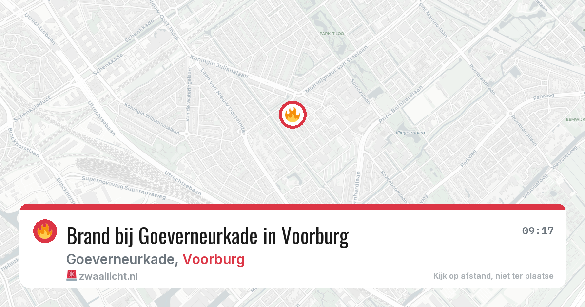 Brand bij Goeverneurkade in Voorburg — 28 jun 2026