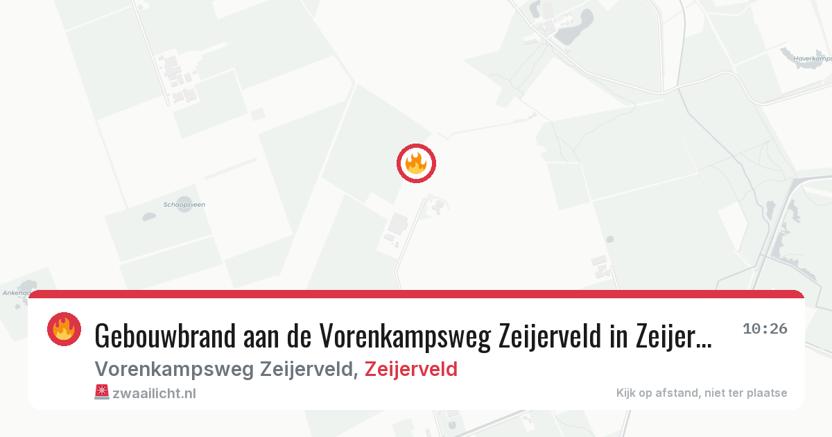 Gebouwbrand aan de Vorenkampsweg Zeijerveld in Zeijerveld — 13 aug 2026